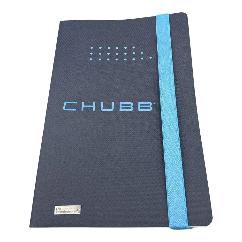 Chubb The SmartNotebook Set of 2 Gray Blue Elastic Band Dotted Paper QR Code‎